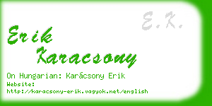 erik karacsony business card
